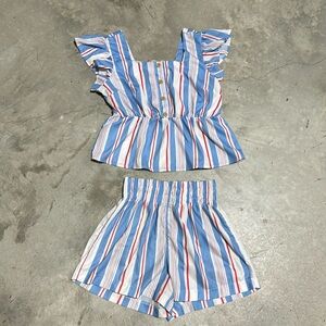 Unbranded Junior's Red White Blue Shorts‎ & Top outfit / Nn-18 ⬇️ SEE SIZE